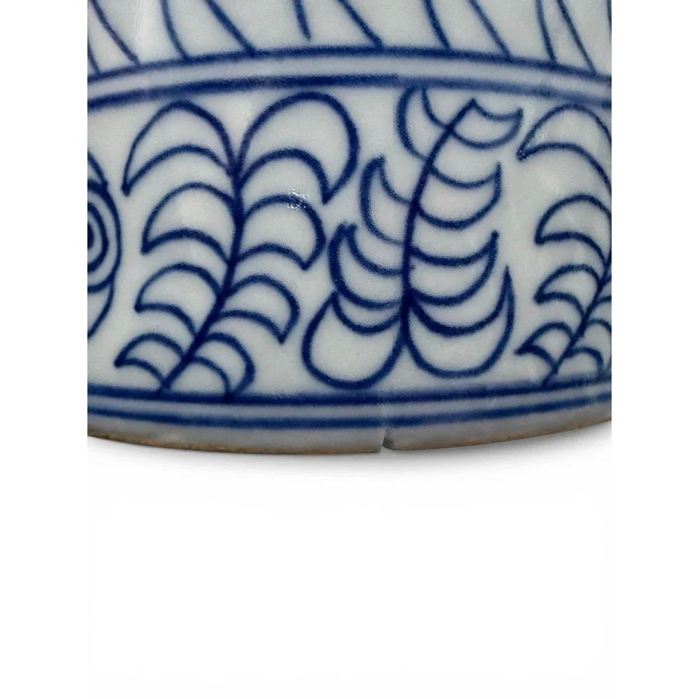 Chinese Blue White Antique / Vintage Reticulated Lantern Candlestick Holder